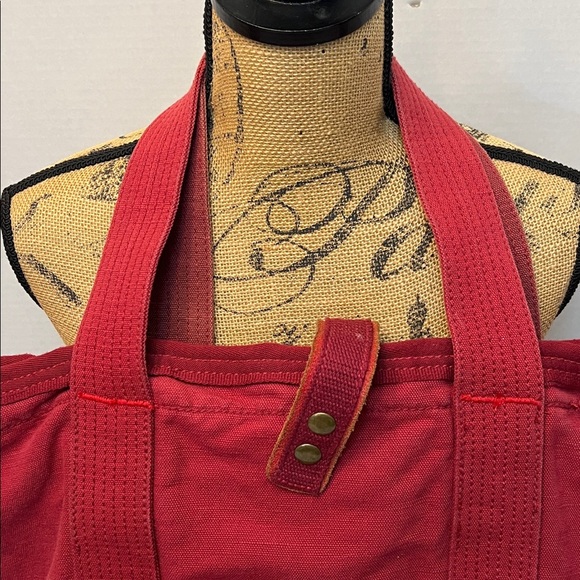 GAP COTTON/HEMP RED LARGE TOTE BAG - Picture 3 of 16